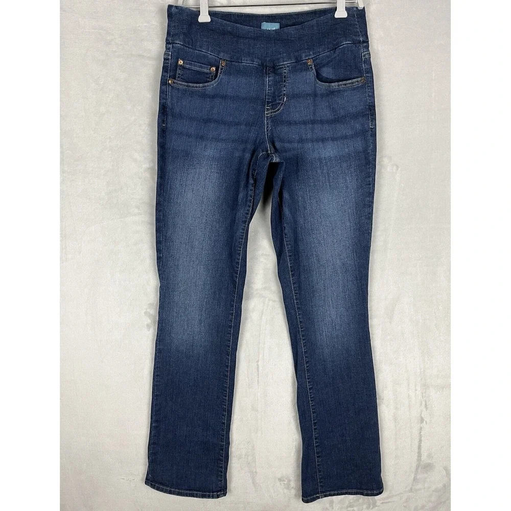 JAG Jean Women 8/33 Blue Wash Paley Boot Stretch Pull On High-Rise Whisker City
